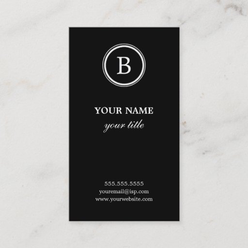 Customizable Elegant Black and White Monogram Business Cards