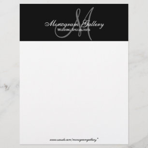 Elegant Black and White Monogram Letterhead