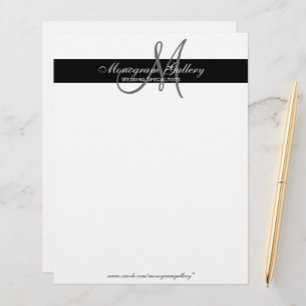 Elegant Black and White Monogram Letterhead