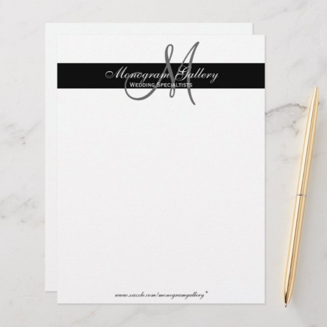Elegant Black and White Monogram Letterhead (Creator Uploaded)