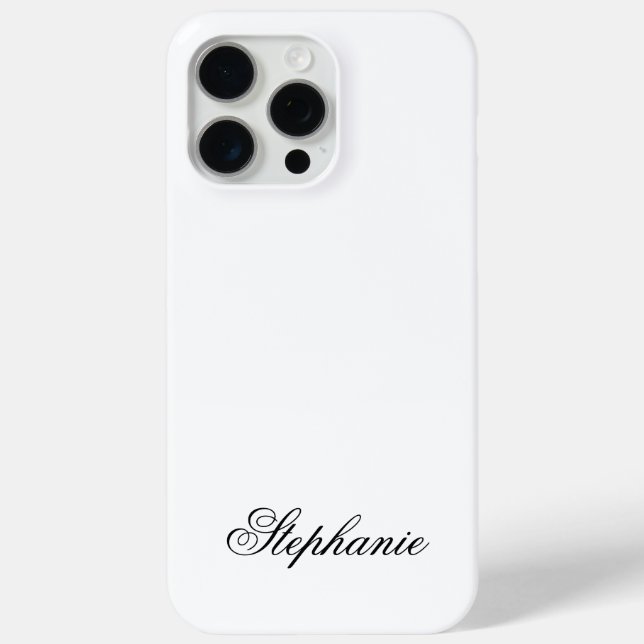 Elegant Black and White Monogram Name Case-Mate iPhone Case (Back)
