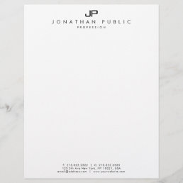 Elegant Black And White Monogram Simple Template Letterhead