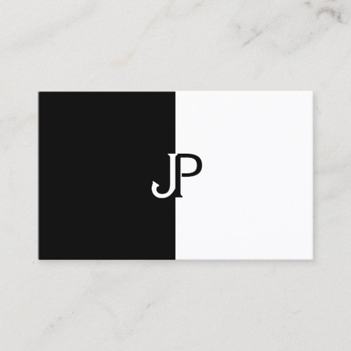 Elegant Black And White Monogram Template Modern Business Card