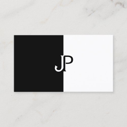 Elegant Black And White Monogram Template Modern Business Card