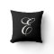 Elegant Black and White Monogram Throw Pillow