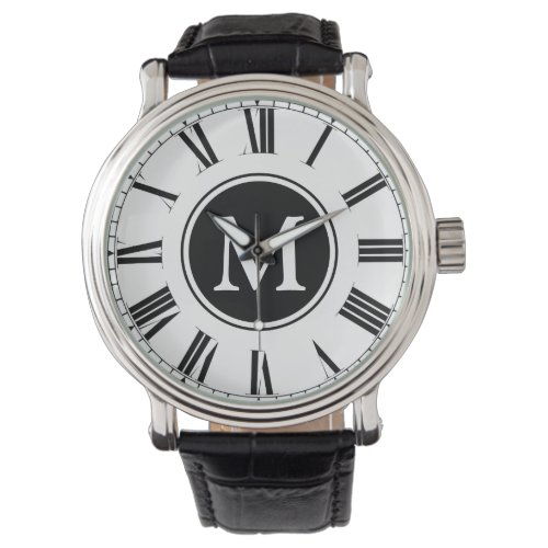 Elegant Black And White Monogram Watch