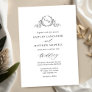 Elegant Black and White Monogram Wedding  Invitation