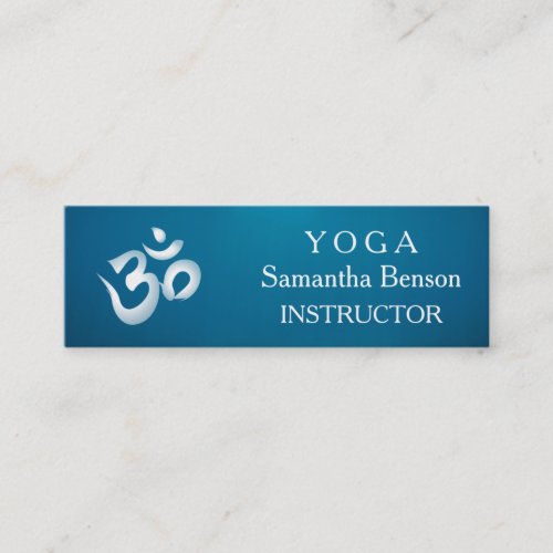 Elegant Black and White OM Symbol Yoga Instructor Mini Business Card