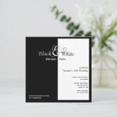 Elegant Black and White Party Invitation (Standing Front)