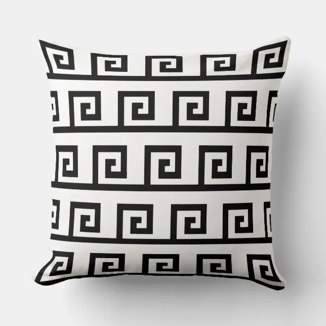 Elegant Black and White Pattern Throw Pillow Zazzle