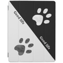 Elegant Black and White Paws iPad Smart Cover