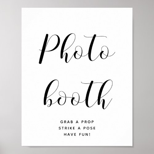 Elegant black and white Photo booth wedding sign