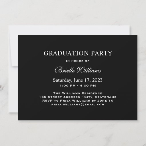 Elegant Black And White Photo Collage Graduation Invitation | Zazzle