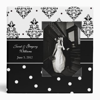Elegant Black and White Photo Wedding Binder | Zazzle