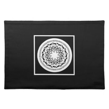 Elegant Black And White Placemat by lotzostuff at Zazzle