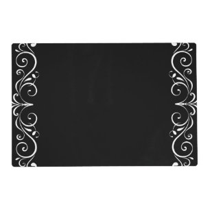 Elegant Black And White Placemat