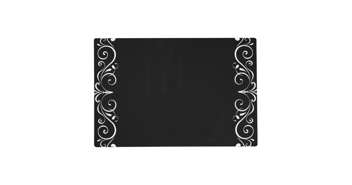Elegant Black And White Placemat Zazzle