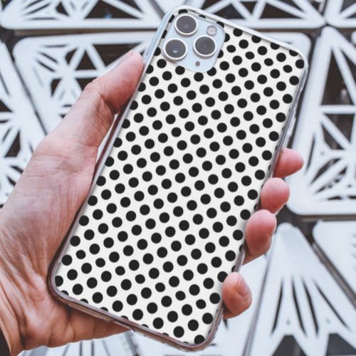 Elegant Black and white POlka Dots pattern Classic iPhone 13 Case