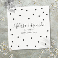 Elegant Black and White Polka Dots Wedding