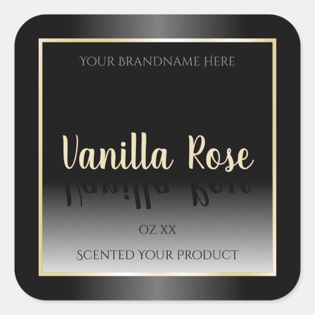 Elegant Black and White Product Labels Cream Frame (Front)