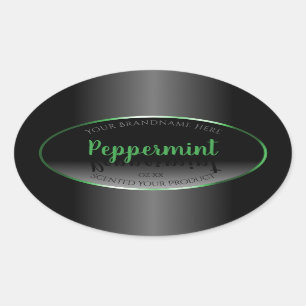 Elegant Black and White Product Labels Green Frame