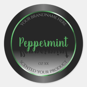 Elegant Black and White Product Labels Green Frame