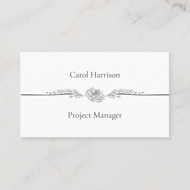 Elegant Black and White Professional Business Card (Front)