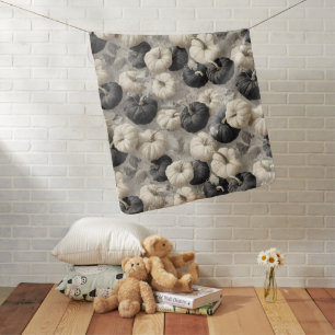 Elegant Black and White Pumpkins Baby Blanket