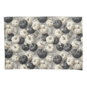 Elegant Black and White Pumpkins Pillow Case
