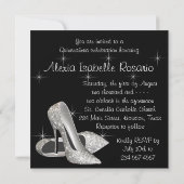 Elegant Black and White Quinceanera Invitation | Zazzle