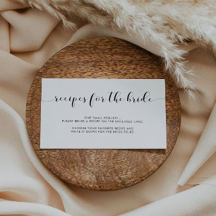 Elegant black and white Recipe request card