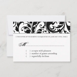 Elegant Black and White Reply Cards - RSVP