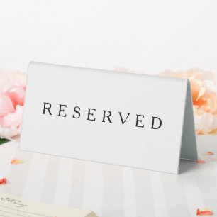 Elegant Black And White Reserved Table Tent