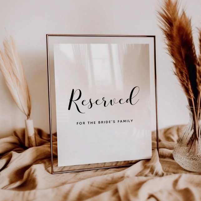 Elegant black and white Reserved wedding sign (Creator Uploaded)