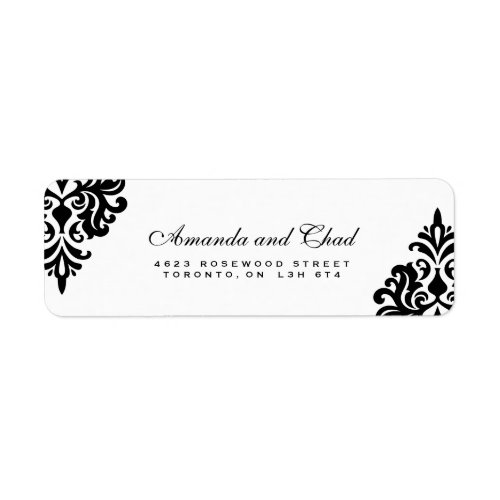 Elegant Black and White Return Address Labels