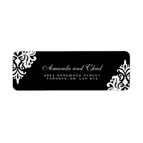 Elegant Black and White Return Address Labels