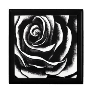 Elegant Black And White Rose Gift Box