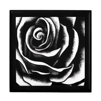 Elegant Black And White Rose Gift Box