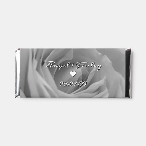  Elegant Black and White Rose Simple Floral Custom Hershey Bar Favors