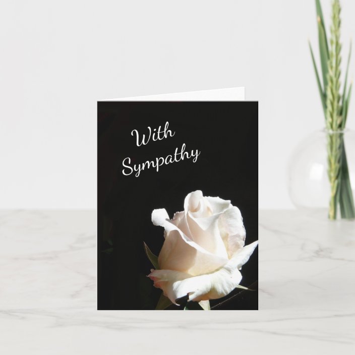 Elegant Black and White Rose Sympathy Card | Zazzle.com