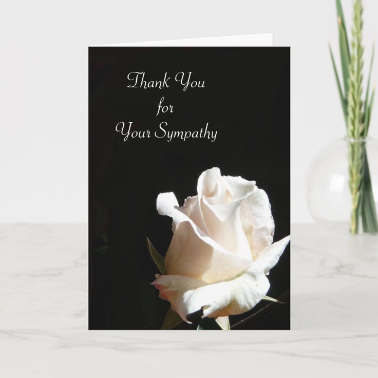 Elegant Black and White Rose Thank You | Zazzle