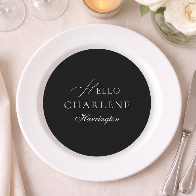Elegant Black and White Round Wedding Menu (Creator Uploaded)