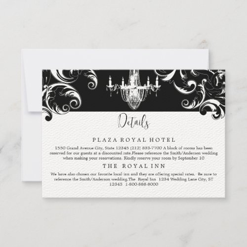 Elegant Black and White Royal Swirl Enclosure Card