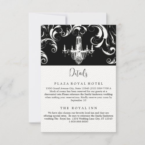 Elegant Black and White Royal Swirl Enclosure Card