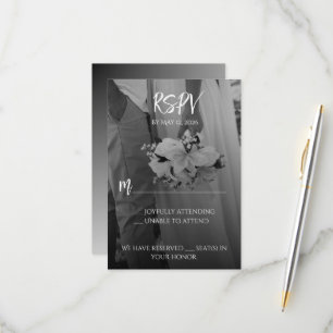 Elegant Black And White RSPV Card