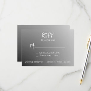 Elegant Black And White RSPV Card (style 2)