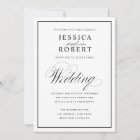 Elegant Black and White Script Classic Wedding