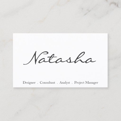 Customizable Elegant Black and White Script Font Business Card