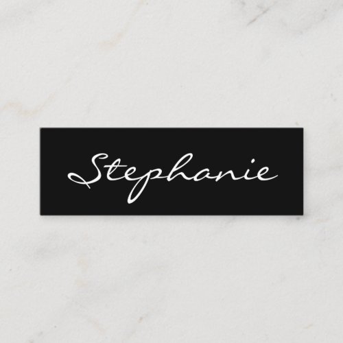 Elegant Black and White Script Font Profile Card Business Card Template