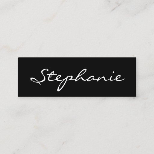 Customizable Elegant Black and White Script Font Profile Card Business Card Template
